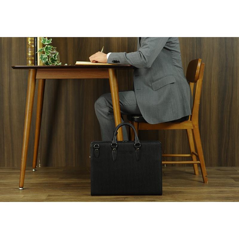 Luggage AOKI 1894 青木鞄 型押し牛革ブリーフケース メンズ A4 日本製