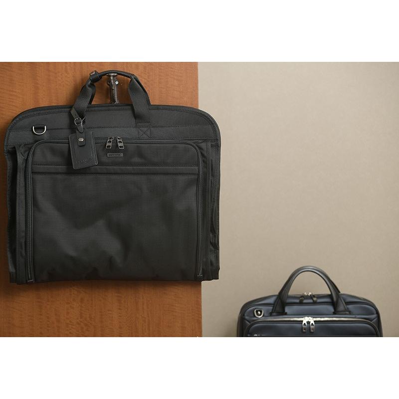ガーメントバッグ メンズ ショルダー付き ブラック BERMAS