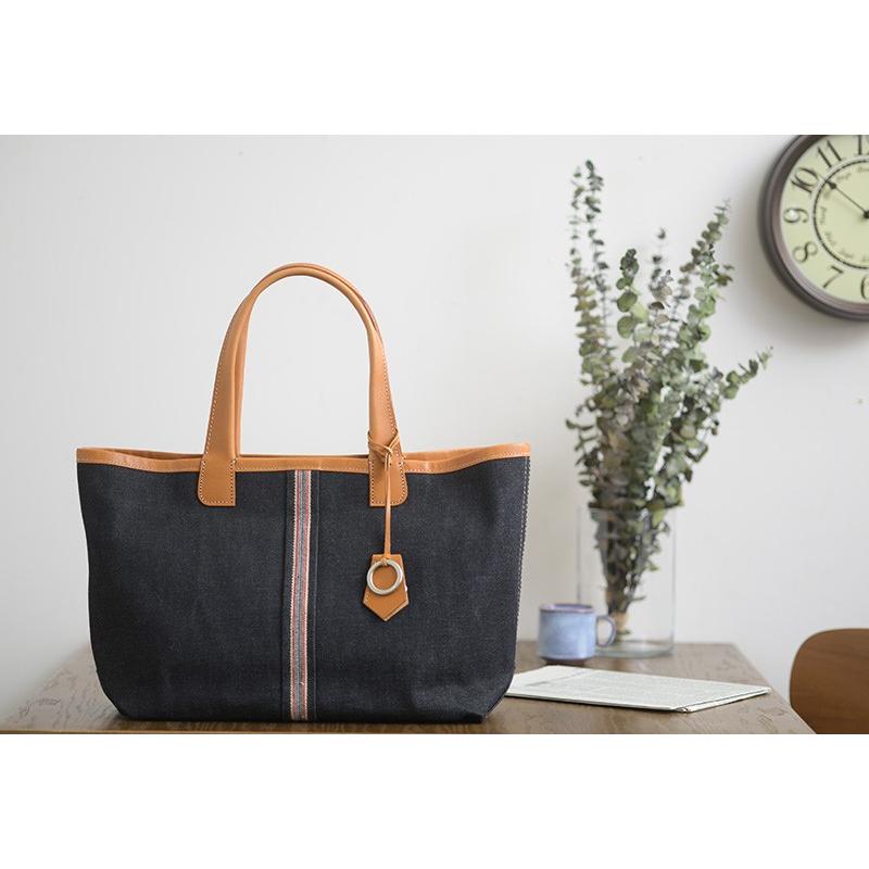 お手軽価格で贈りやすい 日本製 ビジネス おしゃれ セルビッチ メンズトートバッグ 井原デニム 豊岡鞄 大容量 メンズ トートバッグ 上質なデニム トートバッグ 日本が誇る伝統産業の合作 バッグ