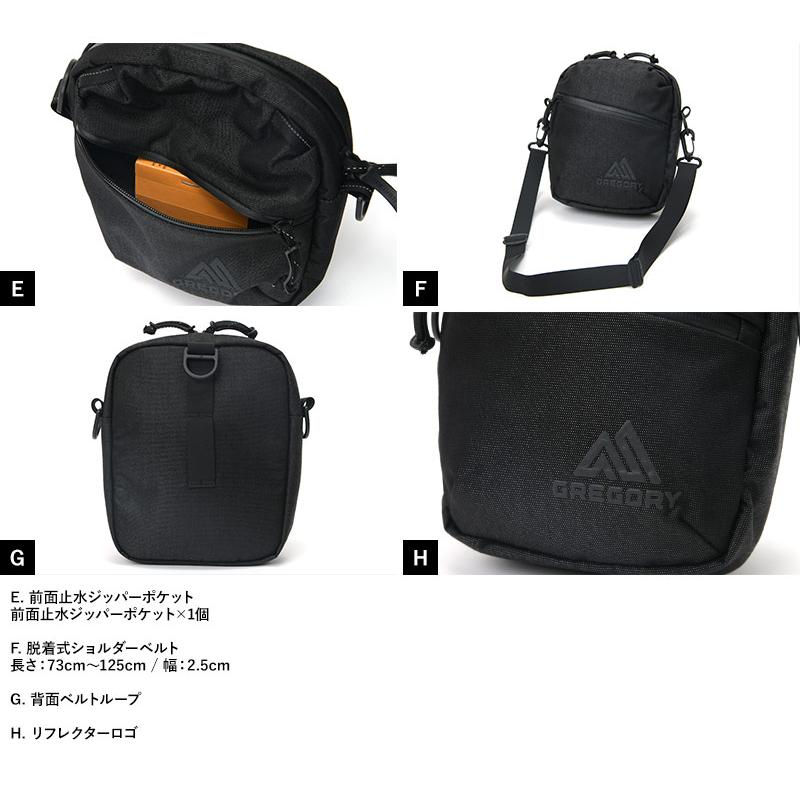 メンズ 小型 ミニバッグ ショルダー GREGORY グレゴリー ミニショルダーバッグ VERGE QUICK POCKET M ブラック｜t-style｜08