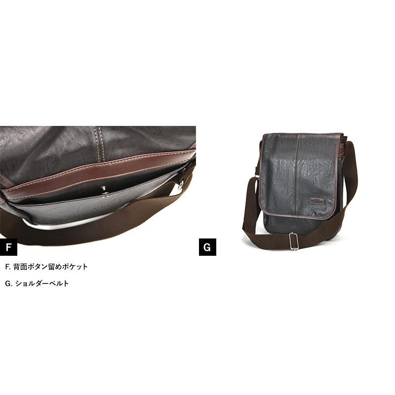 ショルダーバッグ メンズ 縦型 POLOFIELD フラップショルダーバッグ