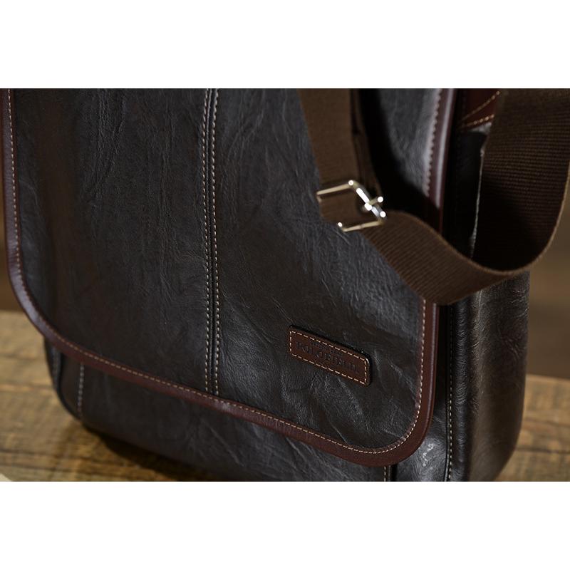 ショルダーバッグ メンズ 縦型 POLOFIELD フラップショルダーバッグ