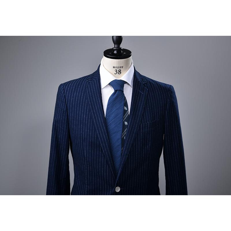 ネクタイ 日本製 おしゃれ 日本の織物 武州正藍染 × 作州絣 メンズ