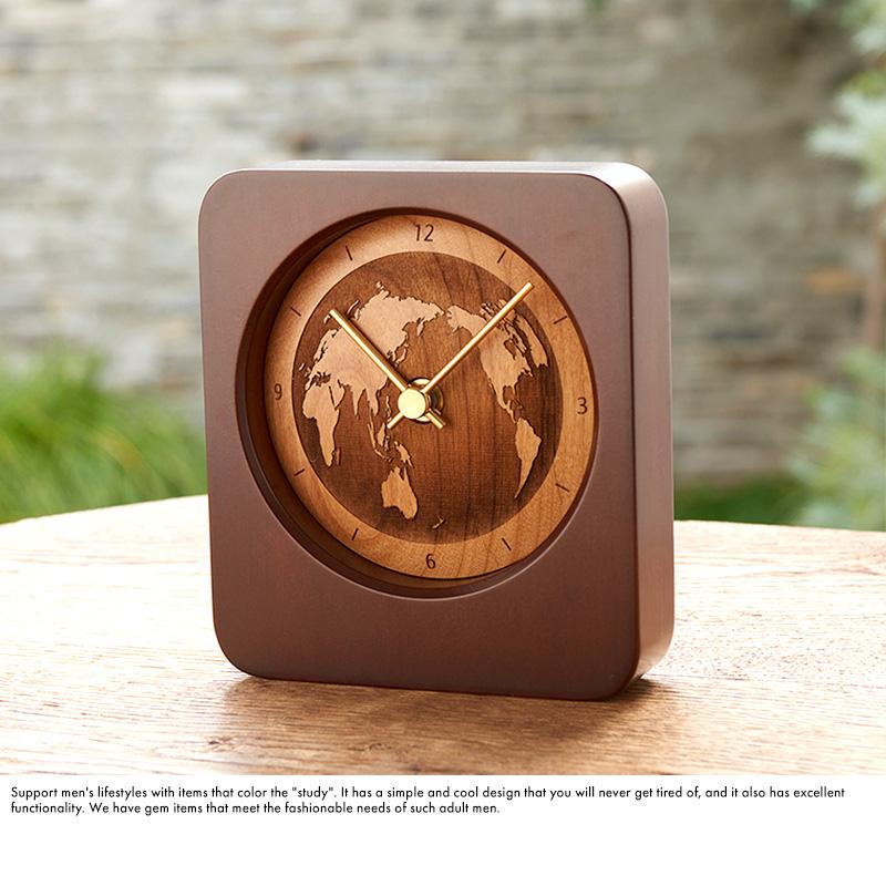 置き時計 おしゃれ アナログ 木製 ワールド 日本製 コンパクト 小さめ