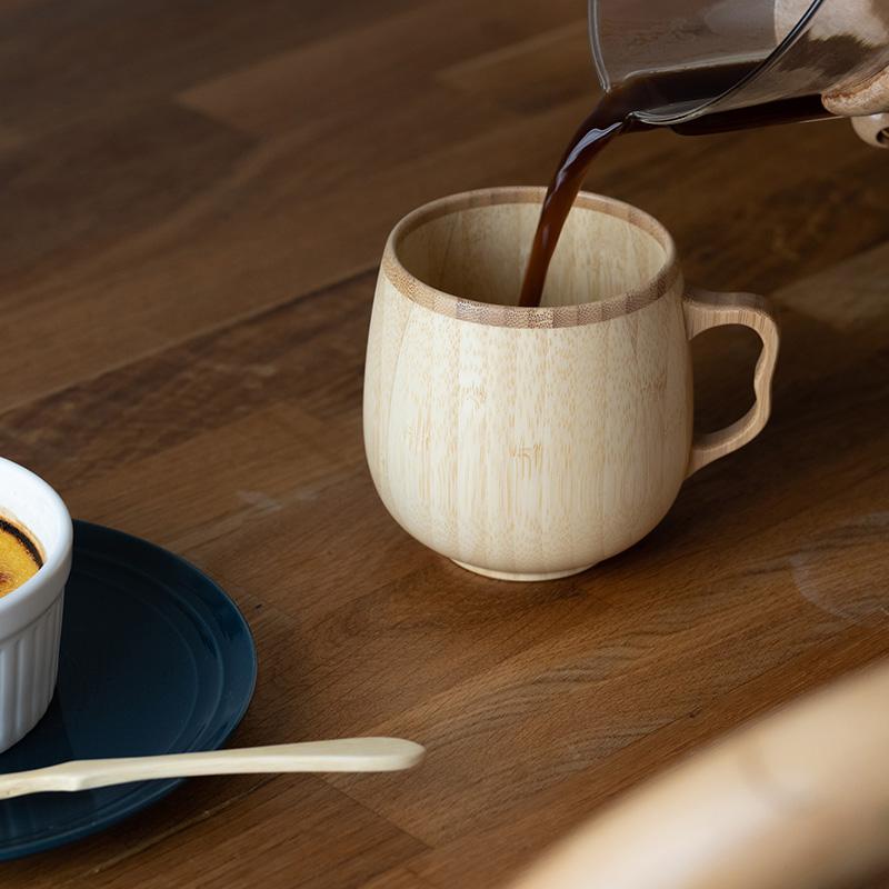 竹製 日本製 食器 RIVERET カフェオレマグカップ スプーン セット 竹