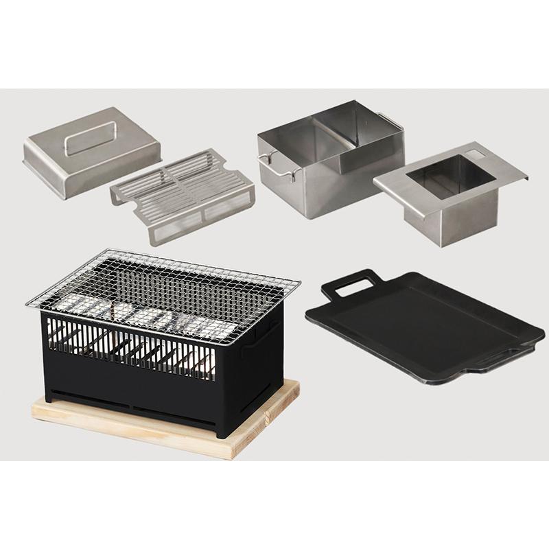 炭焼き器 ステンレス グリル HotCamp ＋Base フルセット 耐熱黒 炭焼き器 ステンレス グリル HotCamp ＋Base フルセット 耐熱黒塗装