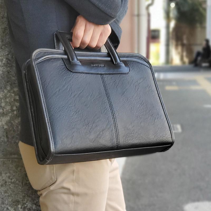 ビジネスバッグ メンズ 黒 シンプル HAMILTON 抜き手 3way クラッチ