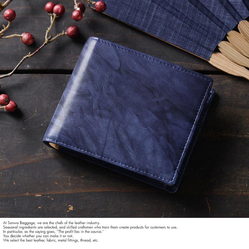 最新な 二つ折り財布 【fu-chan様専用】二つ折り財布 藍染 藍染め 革 