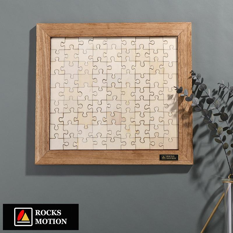 Rocks Motion 木製ジグソーパズル 大人 おしゃれ 同色 無地 ミルク