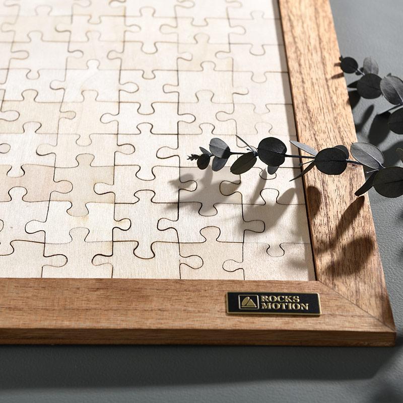Rocks Motion 木製ジグソーパズル 大人 おしゃれ 同色 無地 ミルク