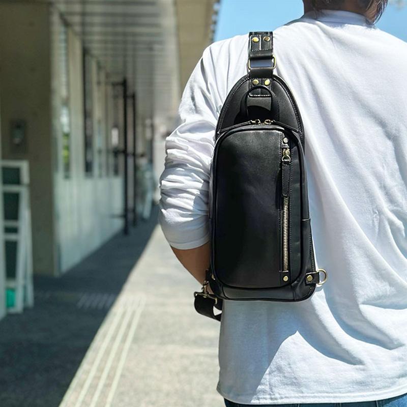 HAMILTON 馬革ボディバッグ Grandeur  メンズ 本革 ワンショルダーバッグ カジュアル 大人 かっこいい シンプル 軽量 鞄 かばん  【送料無料】 HAMILTON 馬革ボディバッグ Grandeur メンズ 本革 ワンショルダー