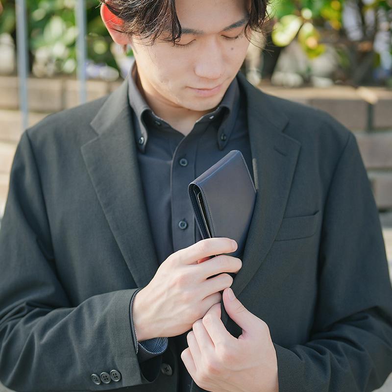 豊岡財布 craftsmanship 二つ折り財布 小銭入れあり AI（藍） 男性