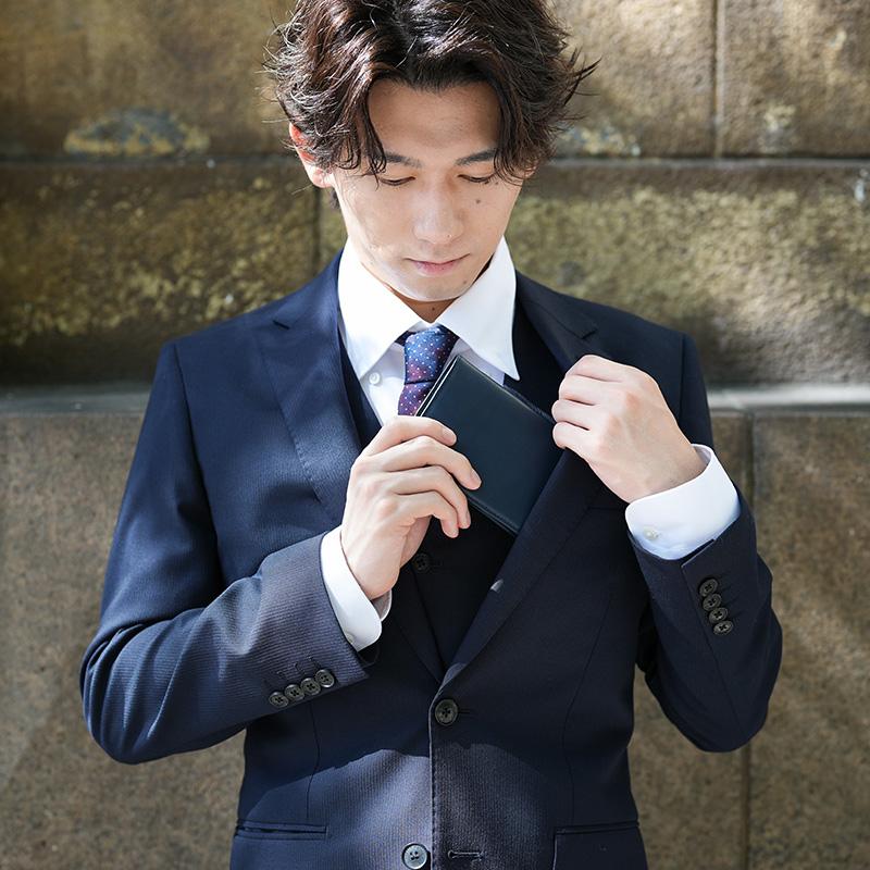 豊岡財布 craftsmanship ミドル財布 小銭入れあり AI（藍）  男性 メンズ 大人 ビジネス 財布 コンパクト 本革 レザー 牛革 日本製 シンプル カード たくさん入る 30代 40代 50代 60代 プレゼント ギフト  【送料無料】 豊岡財布 craftsmanship ミドル財布 小銭入れあり AI（藍） 男性