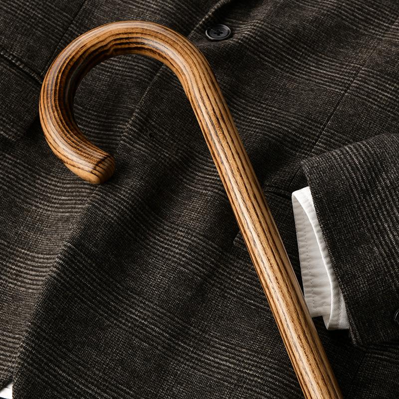 Cherry Mountain アカシア大曲ステッキ 一本杖 木製 高級 紳士 男性