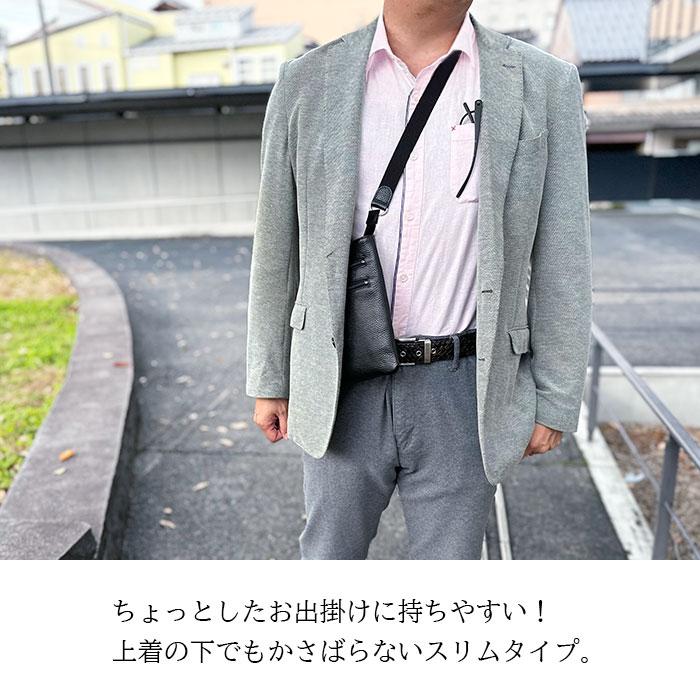 SADDLE 薄マチミニショルダーバッグ 縦型 メンズ 斜め掛けバッグ