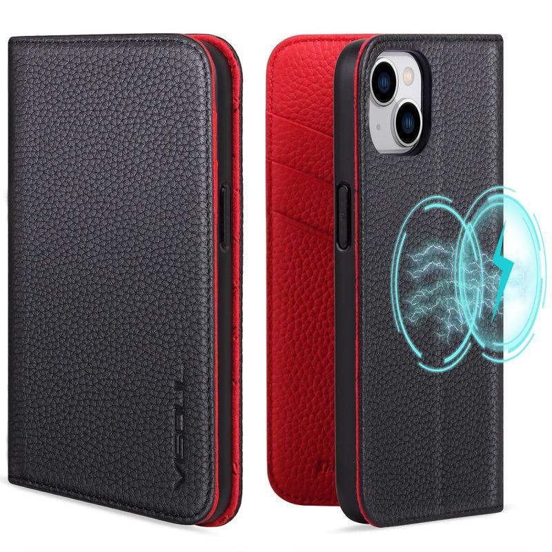 VISOUL iphone15 ケース 手帳型 本革 MagSafe対応 スマホケース