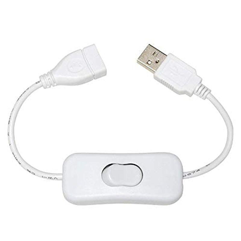 KAUMO スイッチ付き USB電源コード 28cm (USBオス/USBメス) 給電・充電のみ ロッカースイッチ (ホワイト)｜t-tam-shop｜02