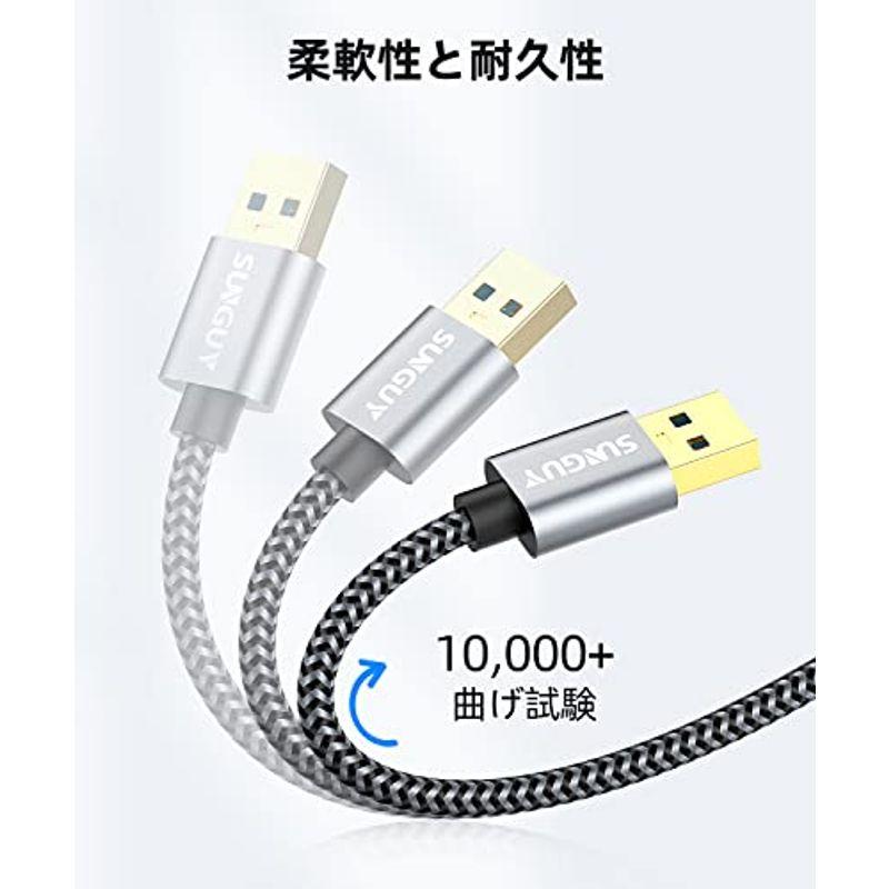 SUNGUY USB 3.0 ケーブル 3M タイプA-タイプA 金メッキコネクタ 5Gbps高速データ転送 オス-オス 高耐久性 ナイロン｜t-tam-shop｜06