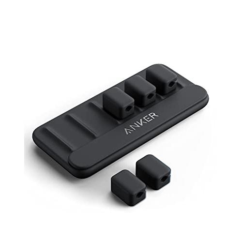 Anker Magnetic Cable Holder マグネット式 ケーブルホルダー ライトニングケーブル USB-C Micro USB 他対応 デスク周り 便利グッズ (ブラック)
