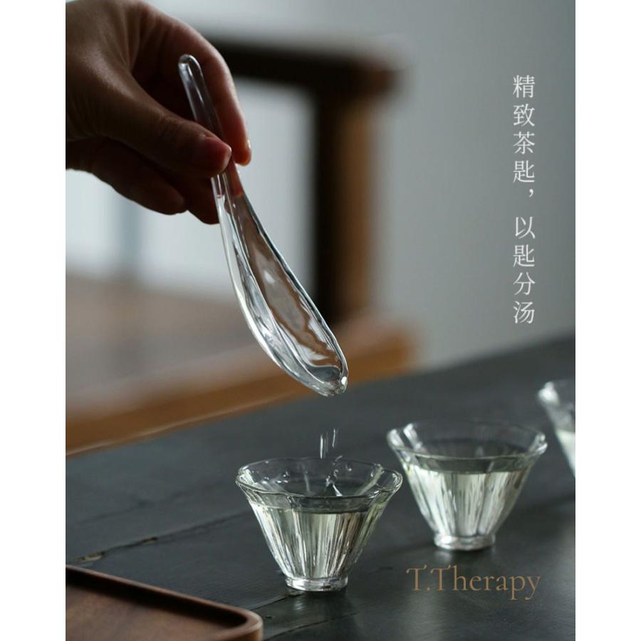 唐宋点茶法 碗のお茶淹れ ガラス 茶碗(ハイビスカス)＋蓮華れんげ　2点セット｜t-therapy｜04