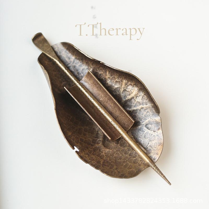 銅製茶道具 中国茶道具 台湾茶道 茶杓＋茶杓置き＋茶則（ちゃそく）3点