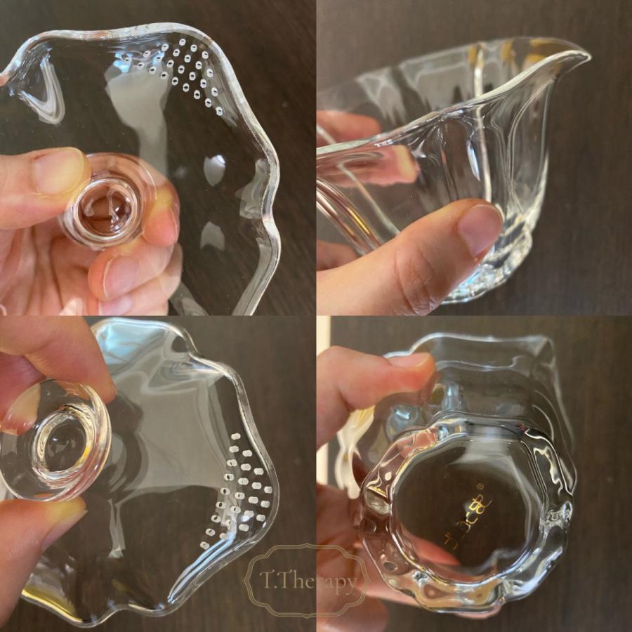 高級 手持ちティーポット 茶碗 耐熱ガラス 茶器茶壺 蓋碗 急須 煎茶