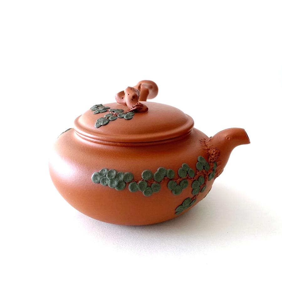 紫泥木の葉です公道杯 煎茶道具 茶道具 置物 宜興 紫砂壷 朱泥 茶壺 急須 煎茶道具 箱付（松葉唐羽壺） : お茶と