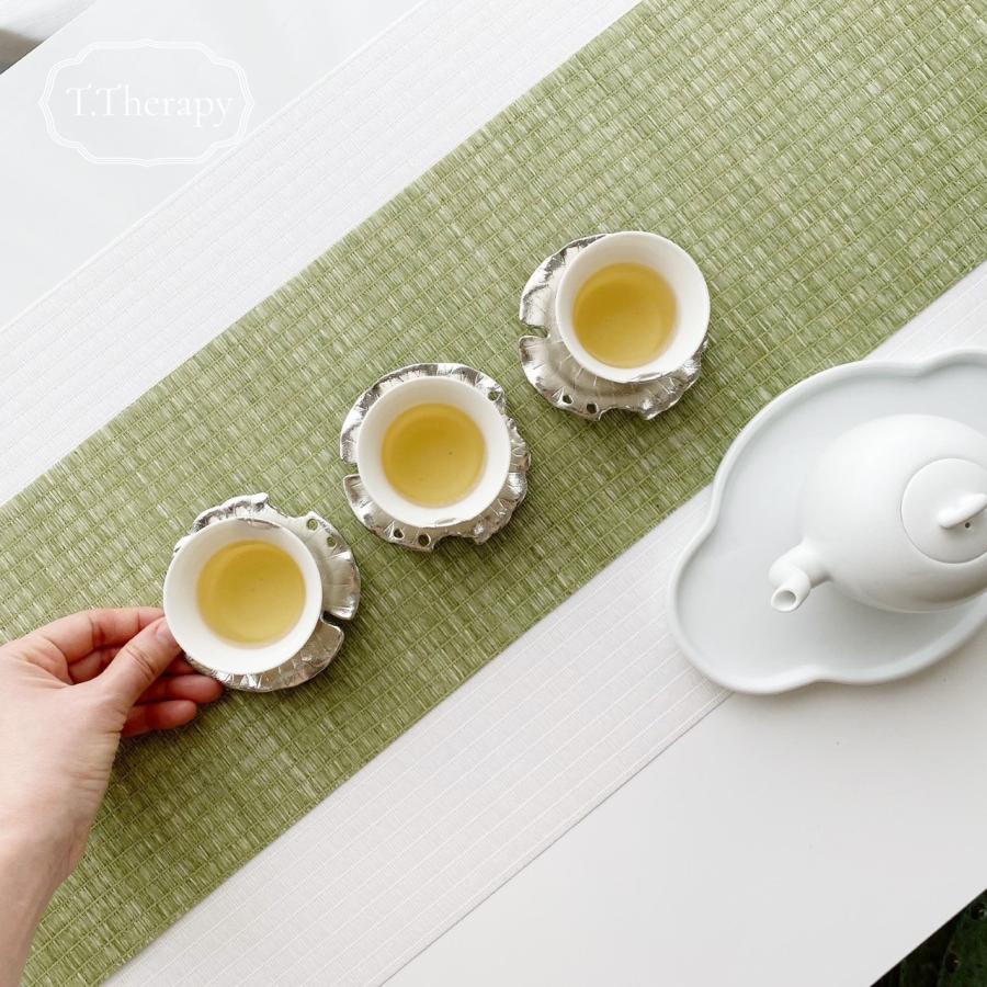 錫 ティートレイ 茶托 茶たく シルバートレー （ 蓮の葉 ） : お茶と