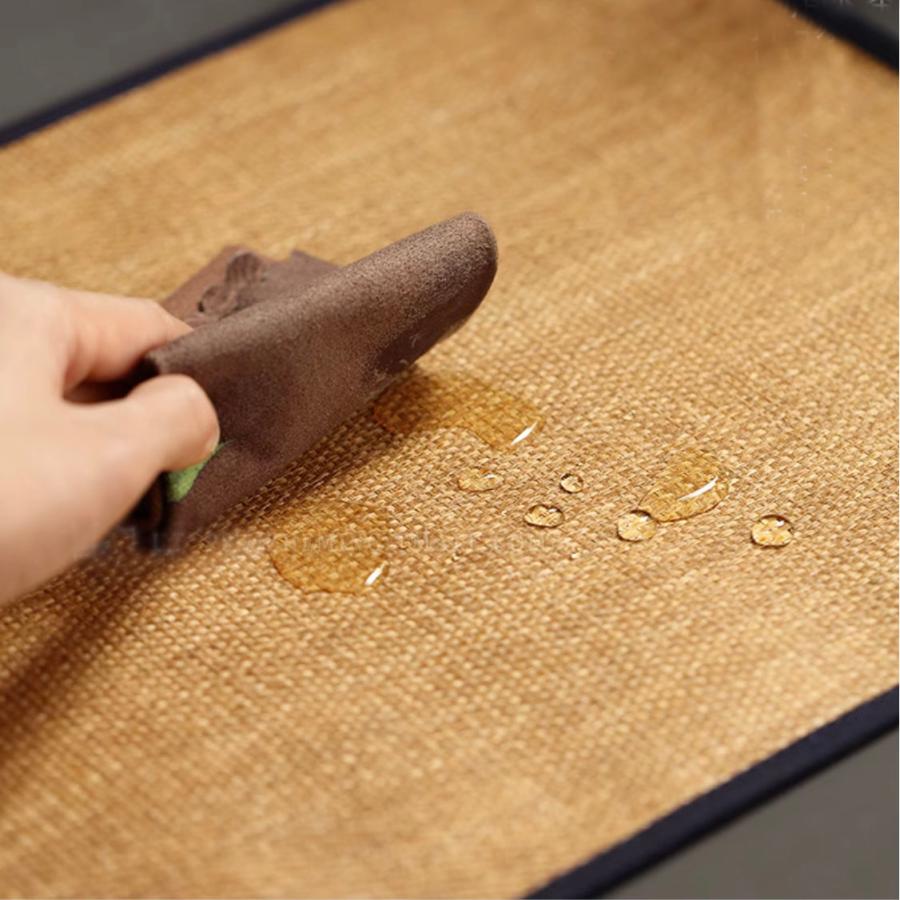 テーブルランナー カビに強い 中国茶 台湾茶道具 茶席 マット（土色