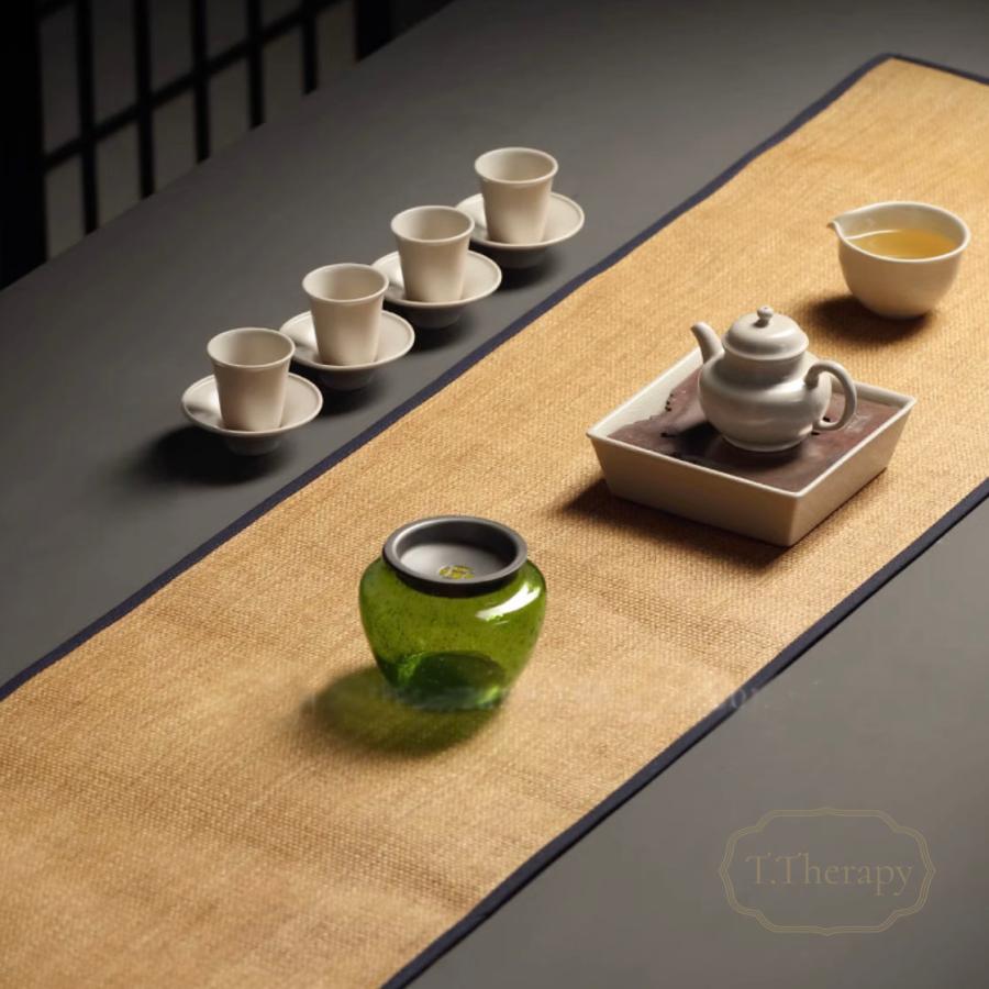 テーブルランナー カビに強い 中国茶 台湾茶道具 茶席 マット（土色