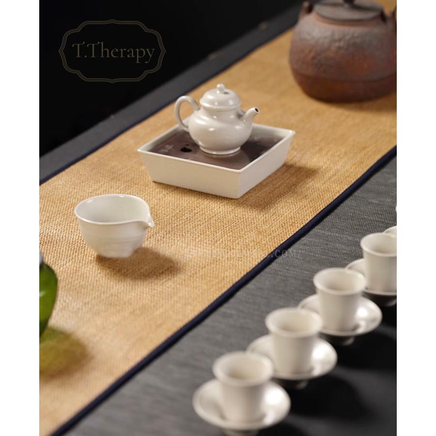 テーブルランナー カビに強い 中国茶 台湾茶道具 茶席 マット（土色