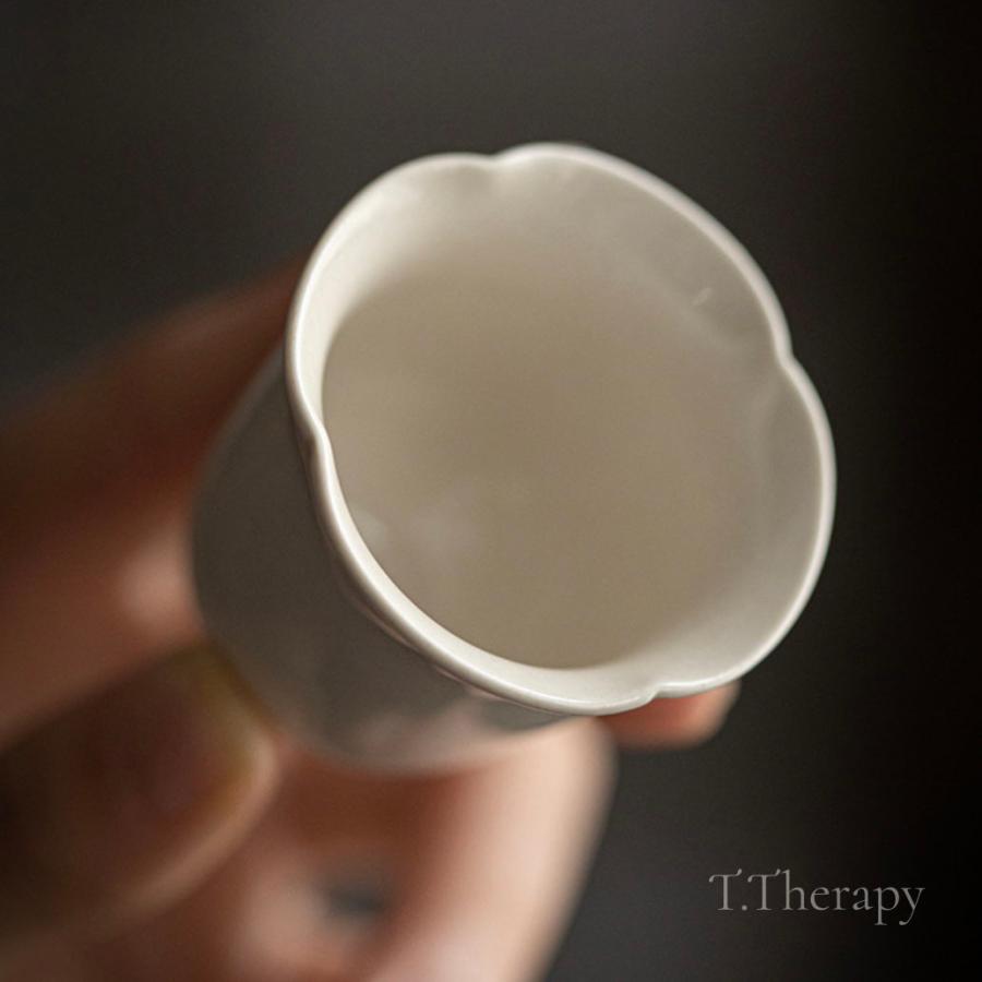 台湾茶器 中国茶器 台湾茶 品茗杯 ちゃわん 豆茶わん 30ML（花口杯 土