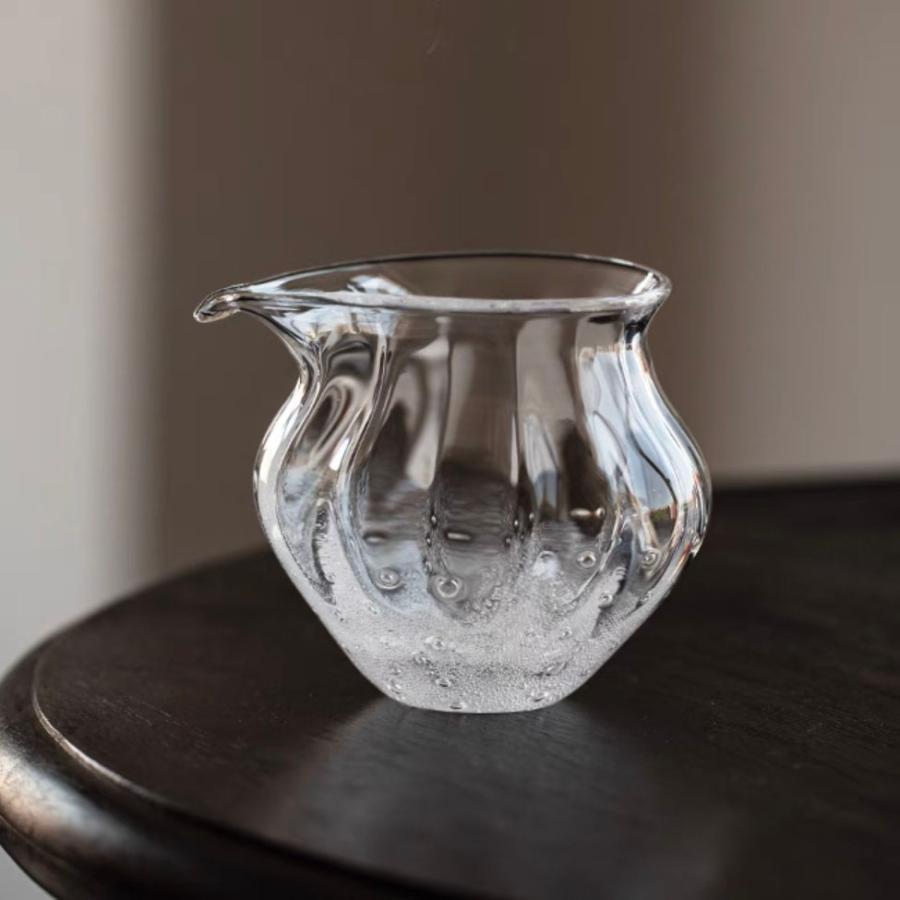手作り 耐熱ガラス 公道杯 茶海 湯冷まし 片口酒器 均杯（手吹 透明