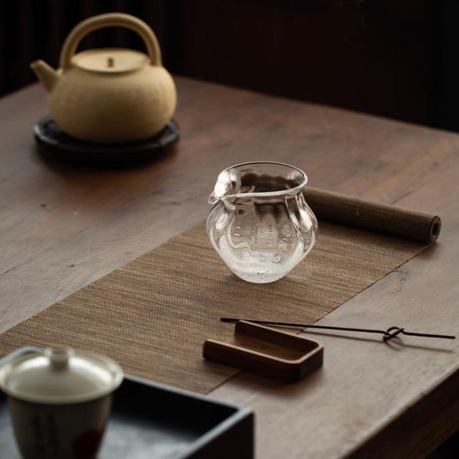 茶道具　酒器 手作り 耐熱ガラス 公道杯 茶海 湯冷まし 片口酒器 均杯（手吹 透明