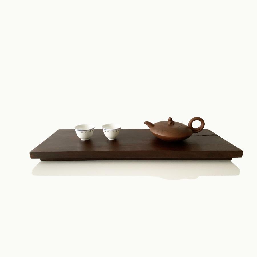 黒檀 茶盤 (横 55cm) 天然木 撥水加工ちゃばん 壺承 茶承 茶船 : お茶