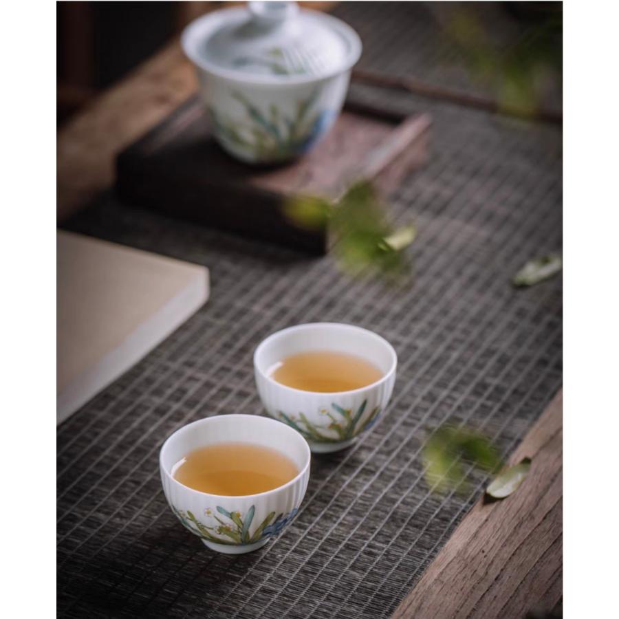 景徳鎮 高温焼成白磁 蓋碗 蓋付き三才碗 蓋碗+茶碗 3点セット 箱付き