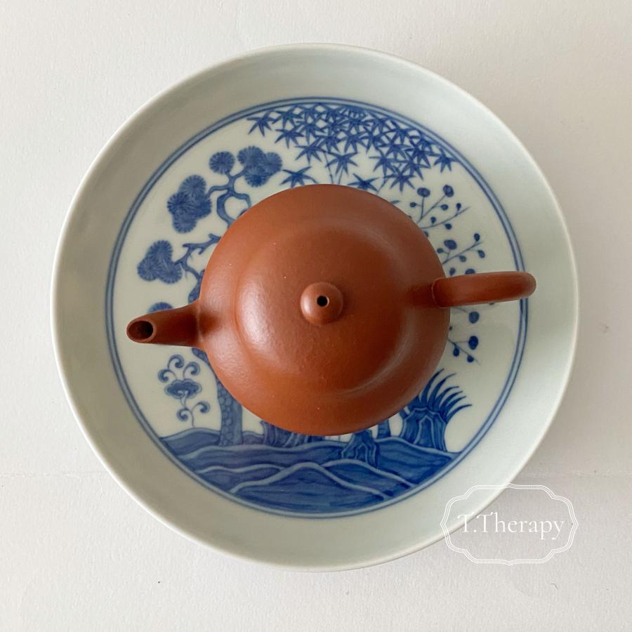 受注生産 景徳鎮 青花 倣明染め付け 白磁 白瓷 茶承 茶盤 お皿（明の染