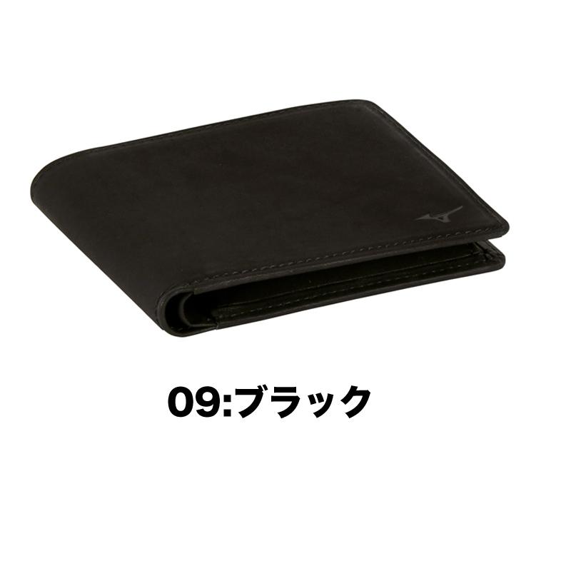 名入れ可能! MIZUNO(ミズノ)グラブ革二つ折り財布 父の日 牛革