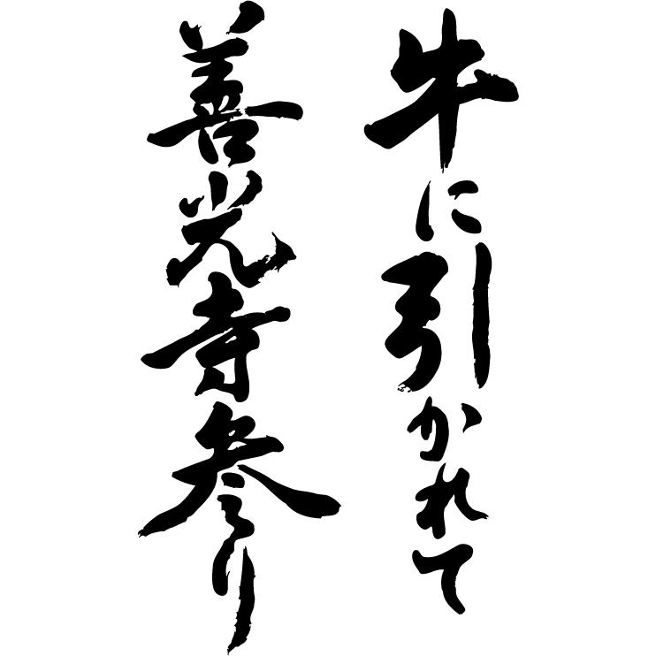 牛に引かれて善光寺参り 縦書 書道家が書くかっこいい漢字tシャツ T Kanji A Ushinihikarete Tate T Time せとうち広告 通販 Yahoo ショッピング