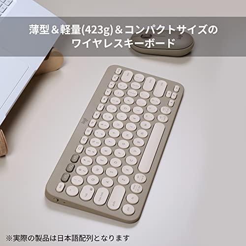 ロジクール ワイヤレスキーボード 無線 薄型 小型 K380GY グレージュ Bluetooth ワイヤレス キーボード｜t-tonari｜02