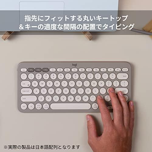ロジクール ワイヤレスキーボード 無線 薄型 小型 K380GY グレージュ Bluetooth ワイヤレス キーボード｜t-tonari｜03