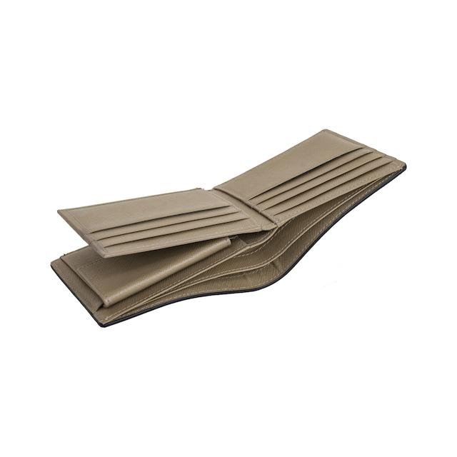 二つ折り財布(中ベラ付き) 本革 メンズ サフィアーノレザー 牛革