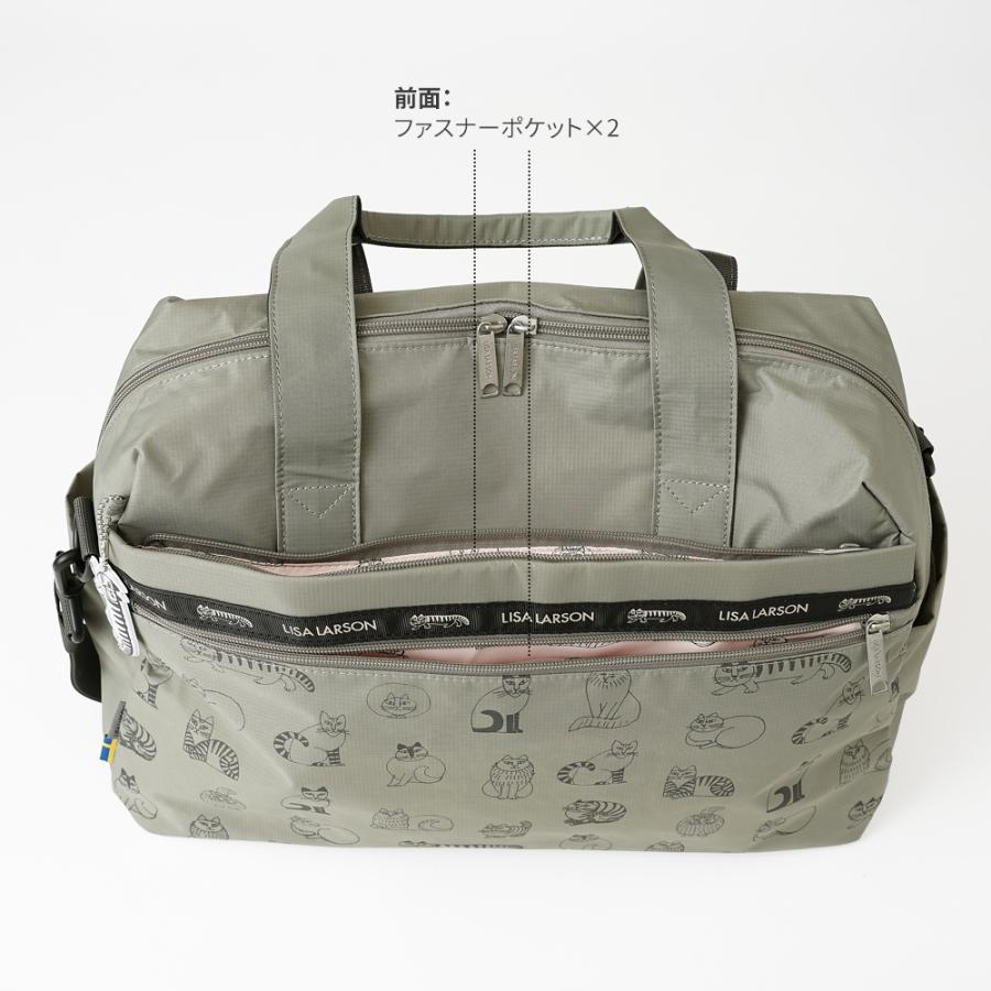 LISA LARSON 猫イラスト ボストンバッグ グレー Amazon.co.jp: リサラーソン 猫イラスト ボストンバッグ グレー
