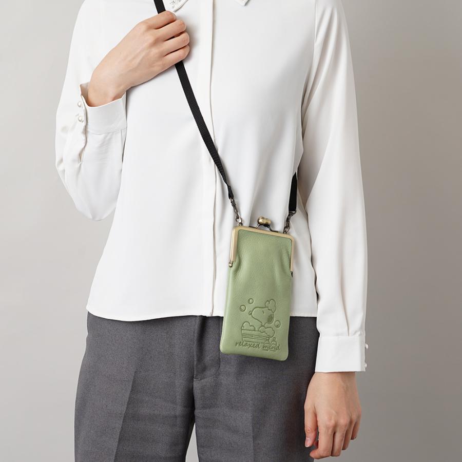 SNOOPY ショルダーバッグ スマホポシェット スヌーピー がま口