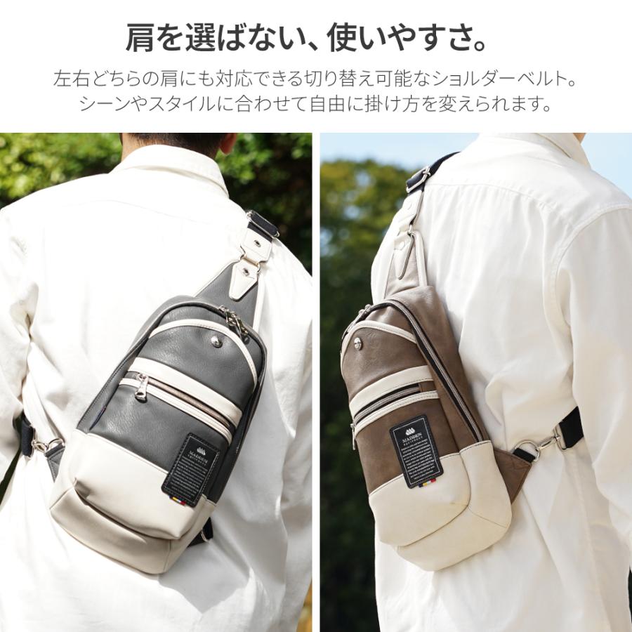 ボディバッグ メンズ 公式 メデンイクイップメント 大きめ 革 50代 40