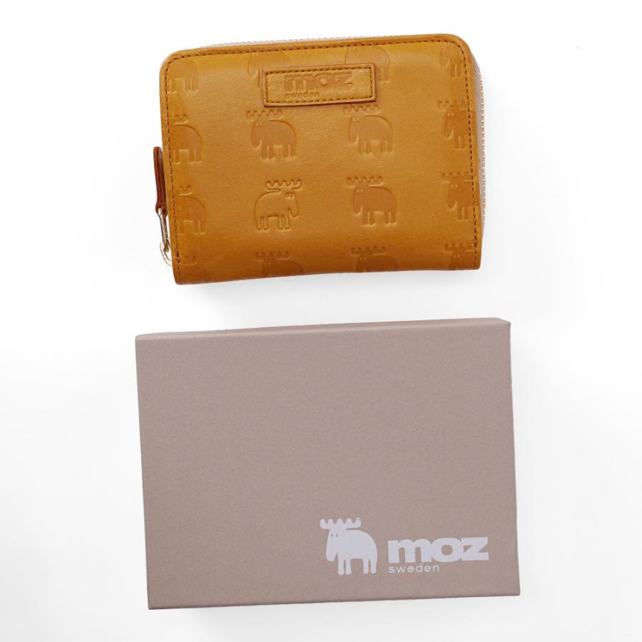 新品 送料無料 moz(モズ) エルク型押し 2つ折り財布 キャメル moz（モズ） 【公式】moz 財布 本革 エイジングレザー レディース