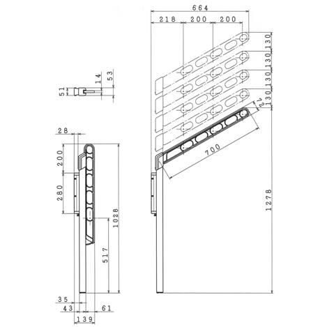 川口技研　ホスクリーン　上下スライド式壁付け物干し　LP-70型　1セット2本入り　シルバー_5