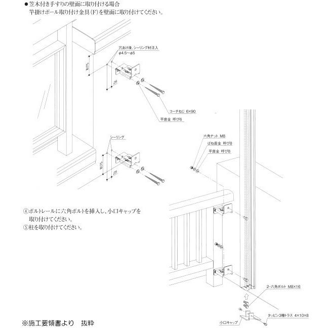 三協アルミ T型竿掛けポール壁付け型物干し SAT-E-2 1セット2本入り
