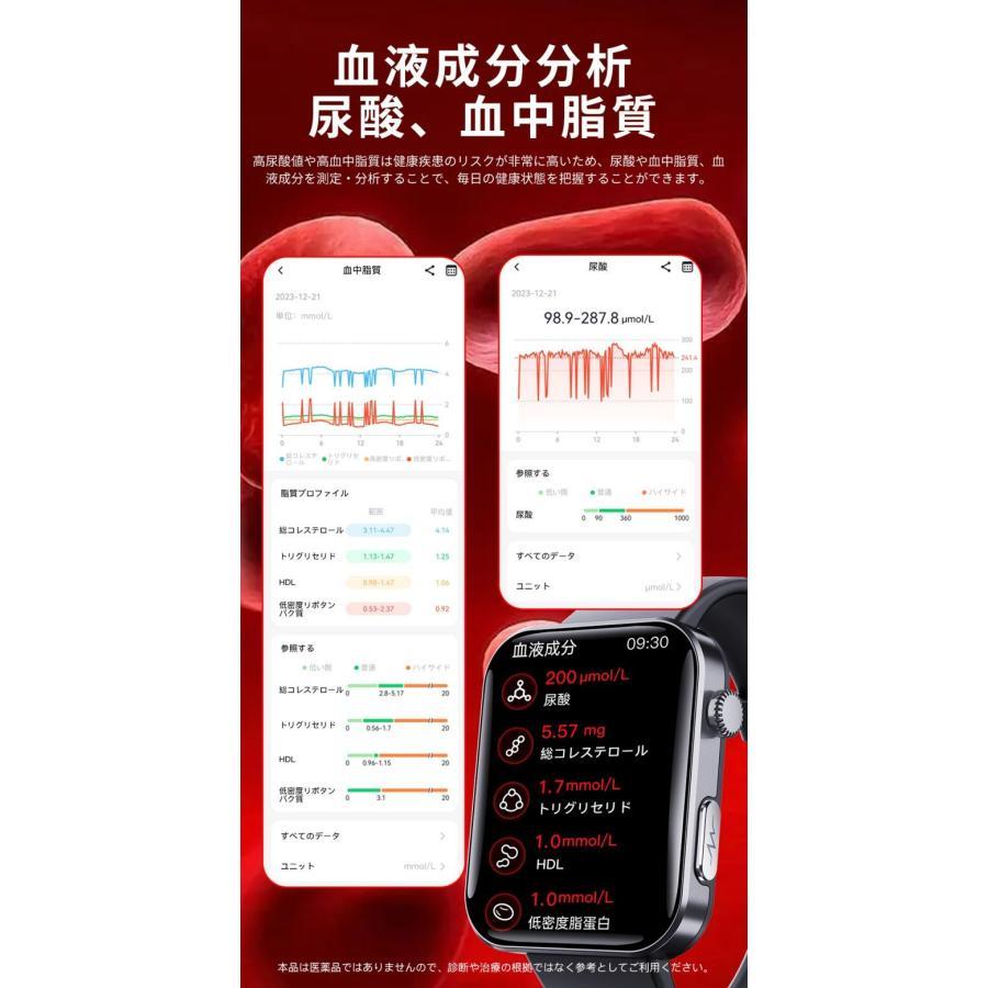 【クーポンで5699円】スマートウォッチ 日本製センサー 2.1インチ大画面 血圧 血糖値測定 ECG+PPG 心電図 通話機能 心拍数 血中酸素 健康管理 歩数計 腕時計｜t-yusuke-store｜16