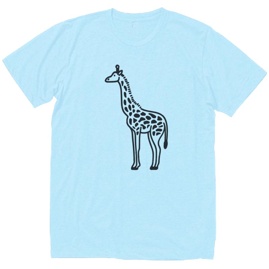 動物・生き物 Tシャツ 動物 生き物 キリン 水色 : Tシャツ専門店